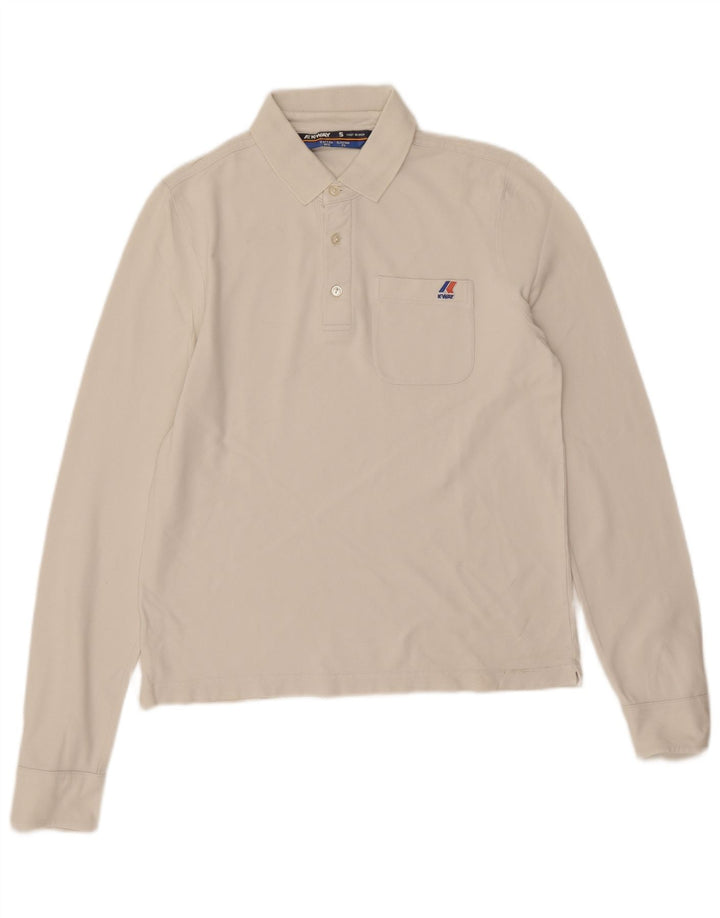 K-Way Langærmet Polo Shirt til mænd Lille hvid bomuld