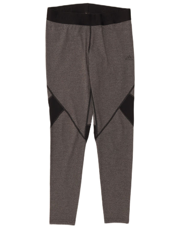 Adidas Womens Climacool Grafiske Leggings UK 16/18 Large Grey Colourblock
