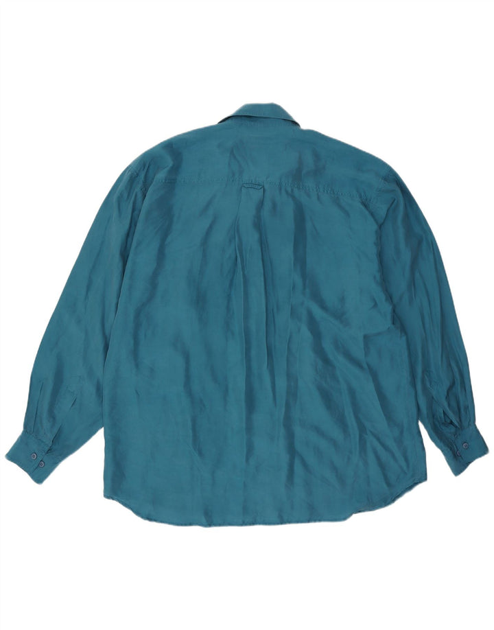 Vintage herreskjorte stor blå silke