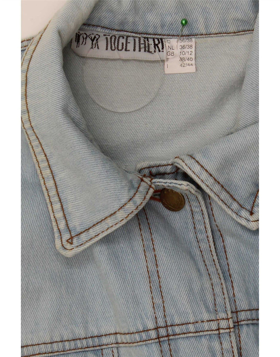 Together Womens Oversized Denim Jacket UK 10 Small Blue Cotton Novelty