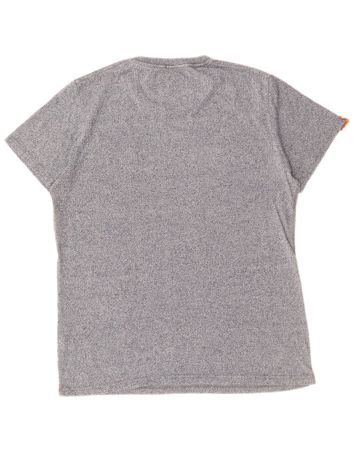 SUPERDRY Herre T-Shirt Top 2XL Grå Flecked Bomuld
