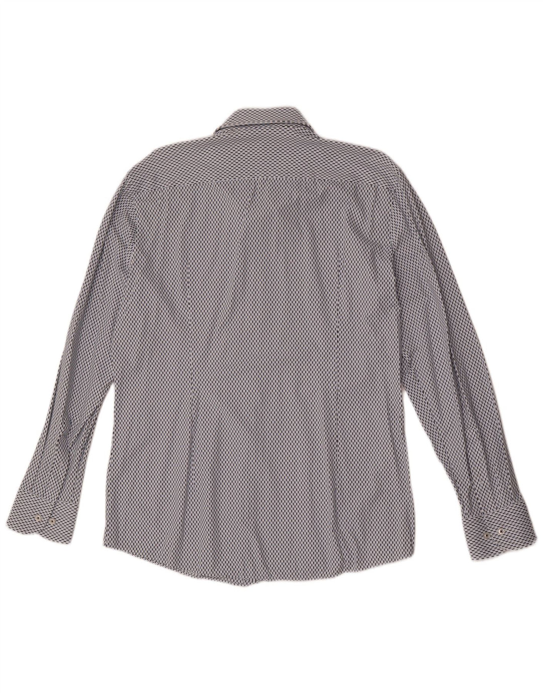 Hugo Boss Herre Slim Fit skjorte str. 41 16 Stor blå geometrisk polyamid