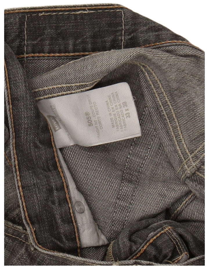 LEVI'S Herre 505 Straight Jeans W33 L30 Grå Bomuld