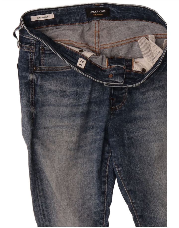 JACK & JONES Herre GLENN Slim Jeans W28 L28 Marineblå Bomuld