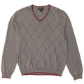 BROOKS BROTHERS Herre V-hals sweater Stor Grå Argyle/Diamond