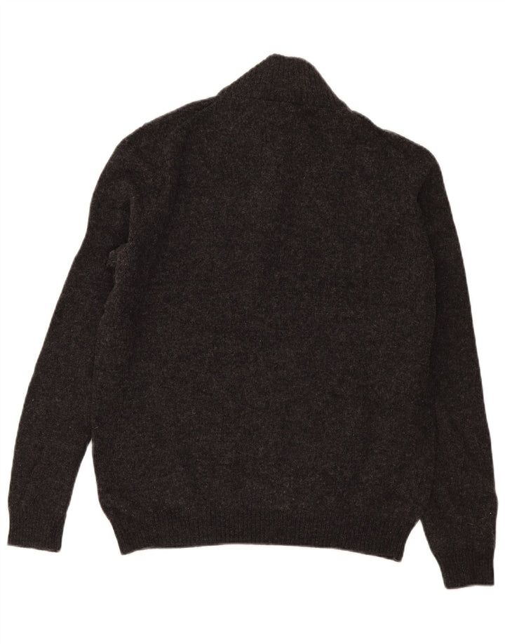 John Lewis Herre Zip Neck Jumper Sweater Medium Grey Merino Wool
