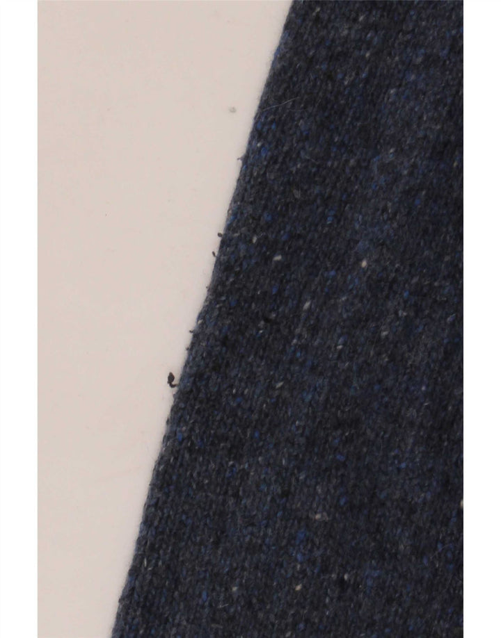 White Stuff Herre Button Neck Jumper Sweater Large Navy Blue Flecked