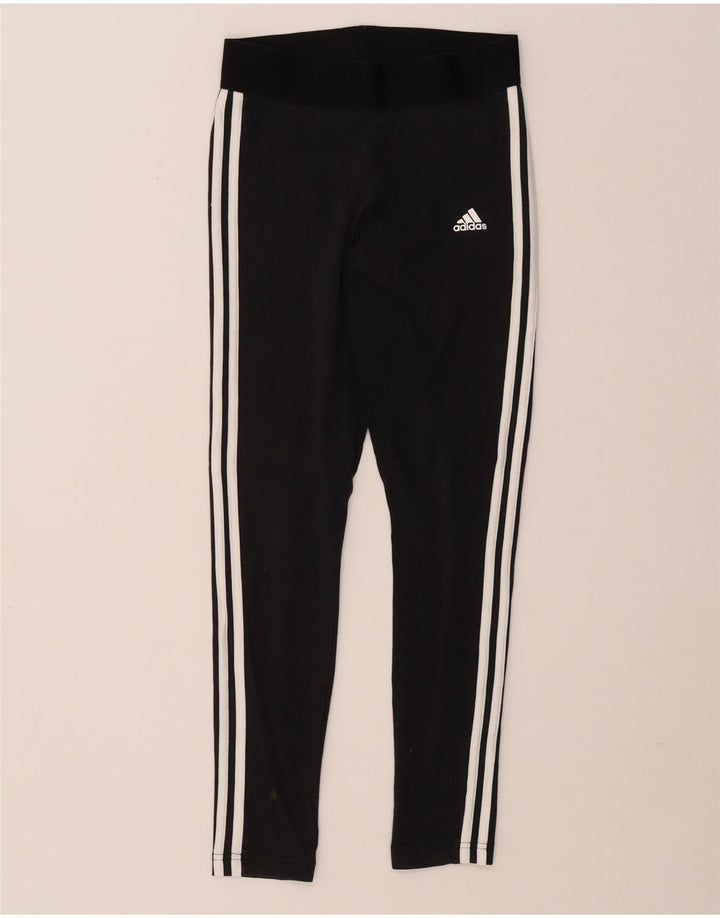 ADIDAS Dame Tight Fit Leggings UK 8/10 Small Black Bomuld
