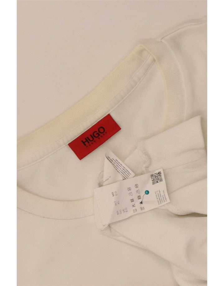 Hugo Boss Herre Grafisk Sweatshirt Jumper XL Hvid Bomuld