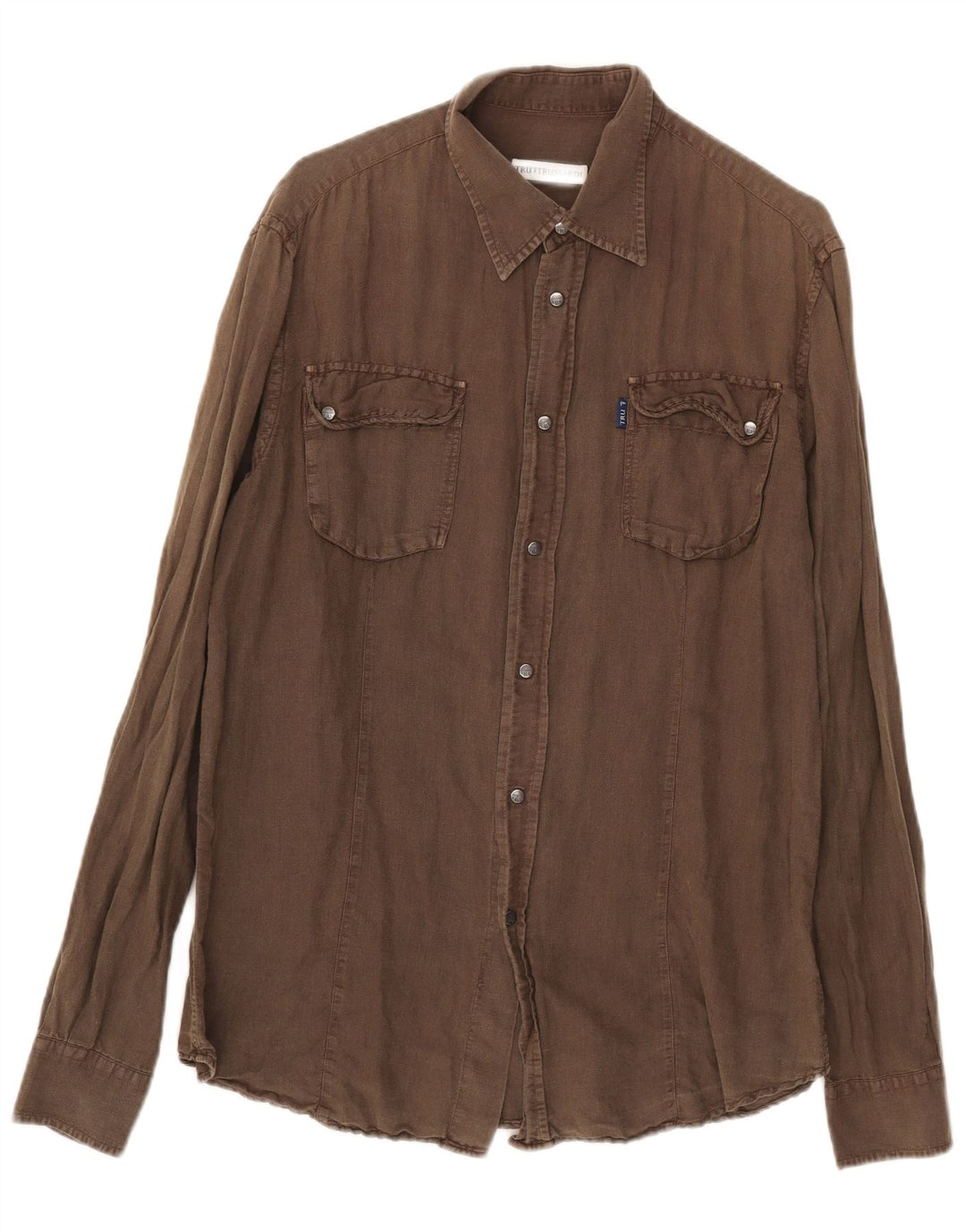 Trussardi Herreskjorte Stor Khaki Linen