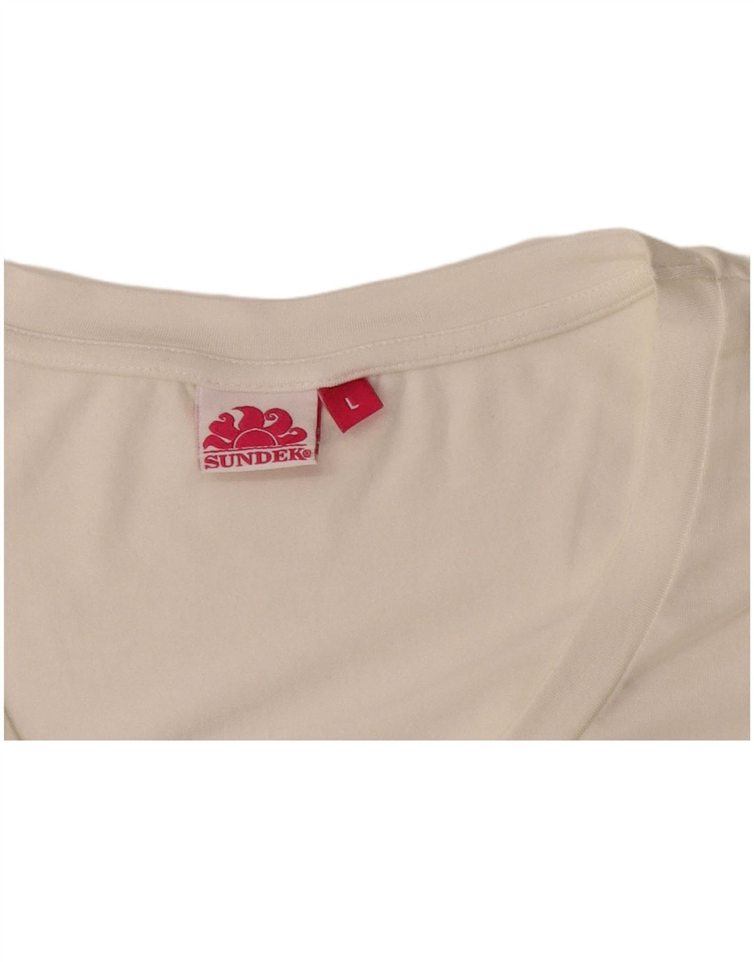 SUNDEK Dame Grafisk T-Shirt Top UK 14 Large White