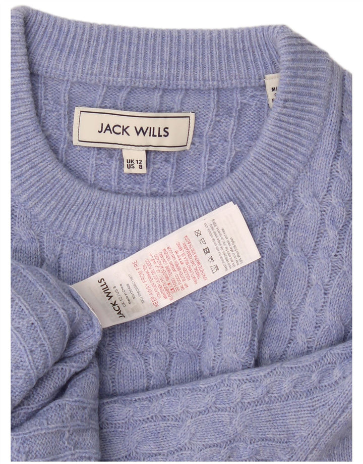 Jack Wills Dame Jumper Sweater UK 12 Medium Lilla Uld