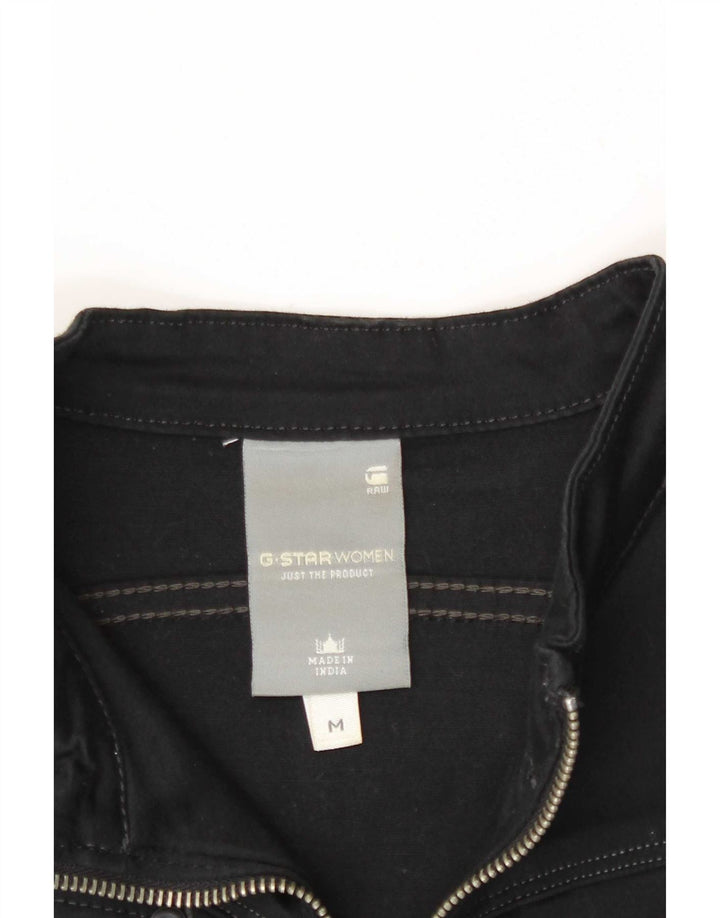 G-Star Dame Langærmet Basic Kjole UK 12 Medium Sort Bomuld