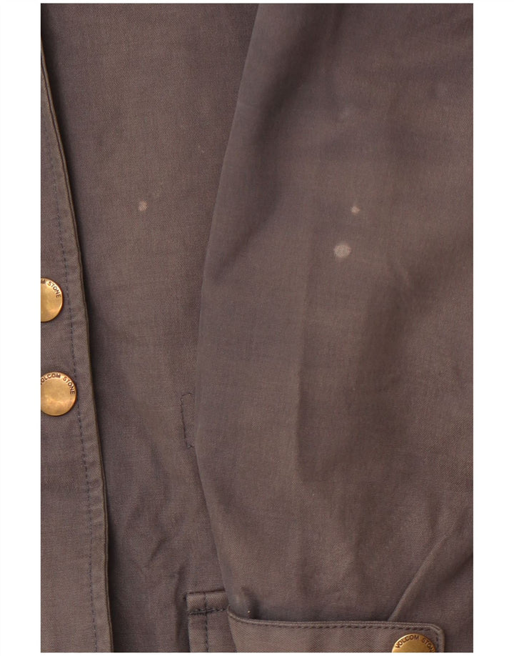 VOLCOM Sherpa Parkajakke med hætte til kvinder US 10 Stor grå bomuld