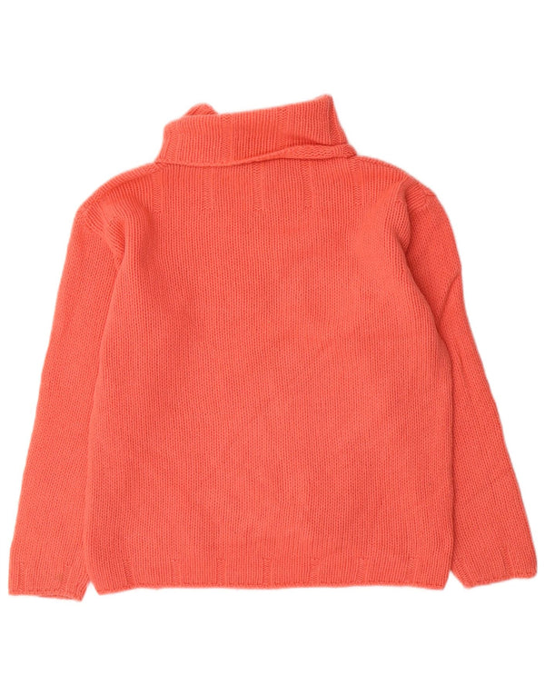 Laura Berlucchi Dame Roll Neck Sweater UK 16 Large Pink Lammeuld