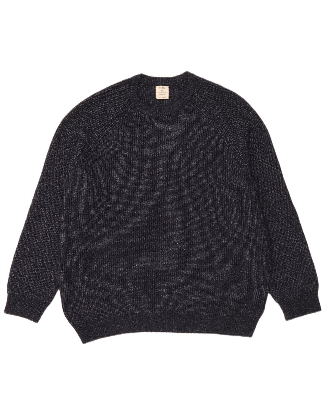 Marks & Spencer Herre sweater med rund hals 2XL marineblå polyamid