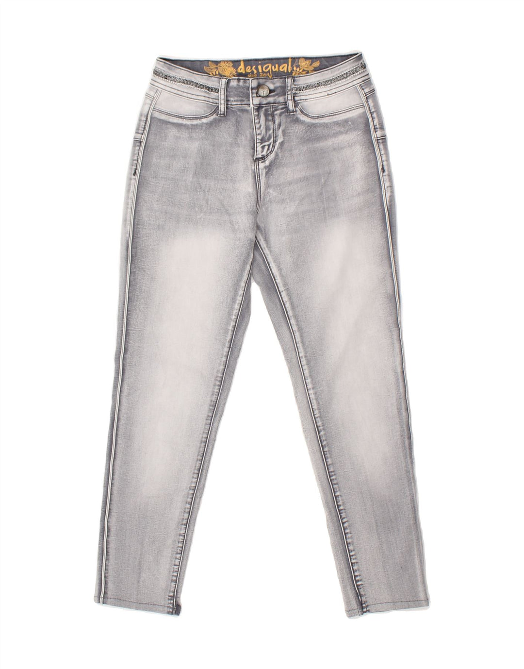 DESIGUAL Womens Skinny Jeans  W26 L24 Grey Vintage Desigual and Second-Hand Desigual from Messina Hembry 