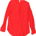 J. CREW Womens Longline Pullover Shirt UK 10 Small Red Viscose | Vintage J. Crew | Thrift | Second-Hand J. Crew | Used Clothing | Messina Hembry 