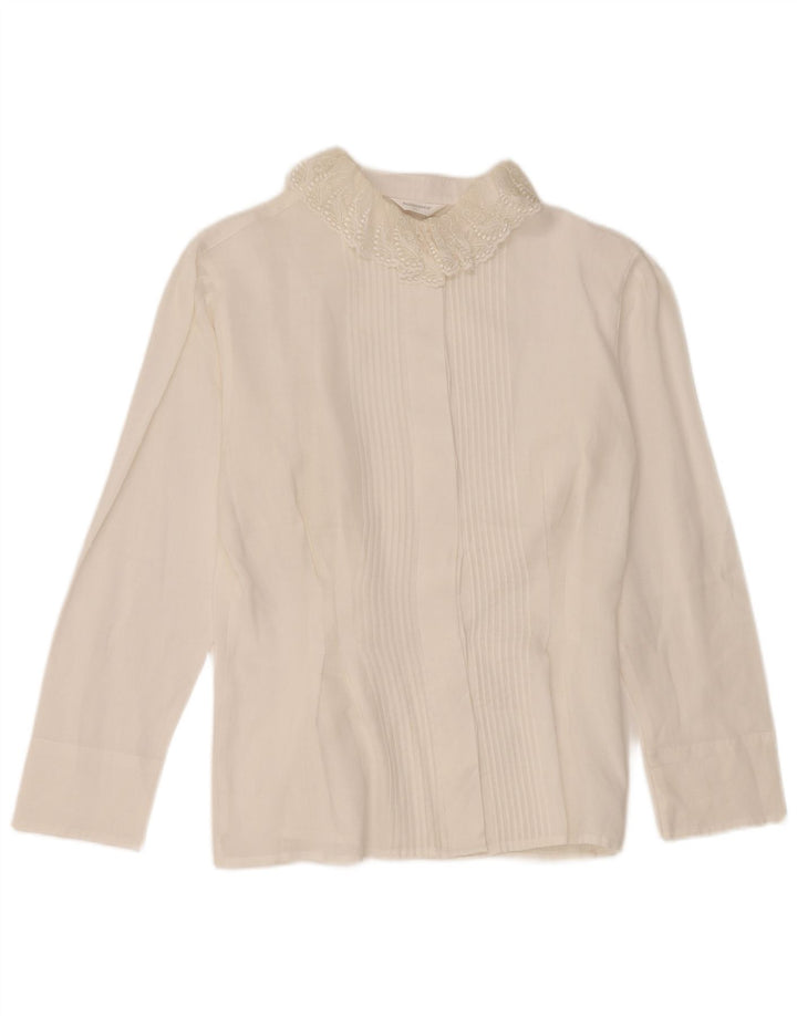 Hammer Dame Skjorte Bluse EU 40 Medium Hvid Ramie