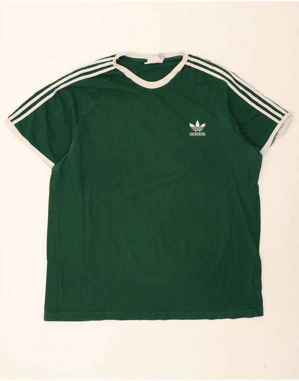 Adidas Herre T-Shirt Top 3XL Grøn Colourblock Bomuld
