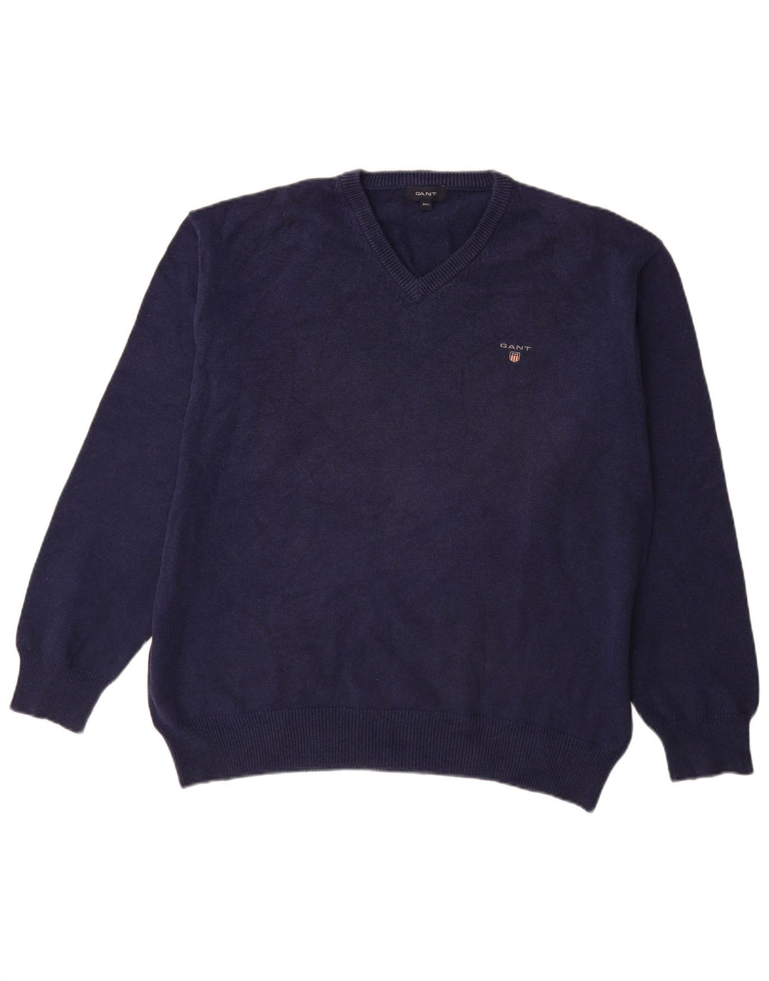 GANT Herre V-hals sweater 2XL marineblå bomuld