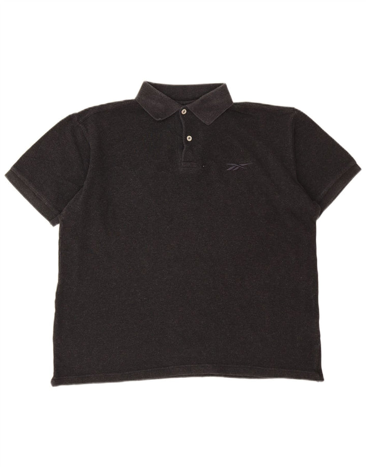 Reebok herre poloshirt, stor grå bomuld