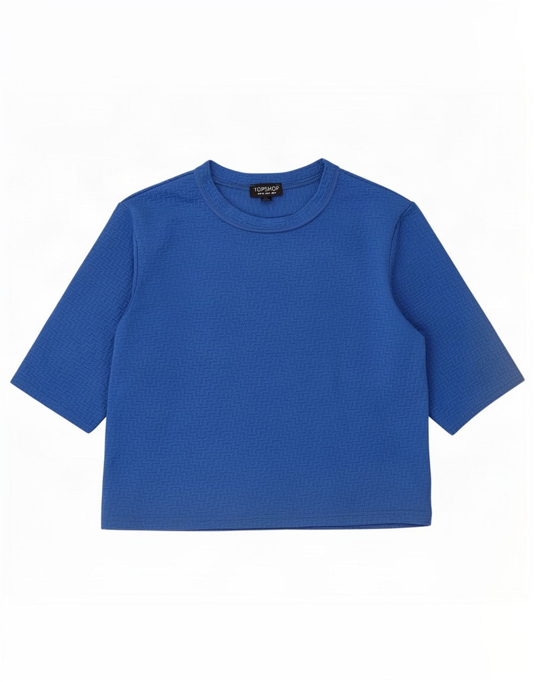 Topshop Dame T-Shirt Top UK 8 Lille Blå Polyester