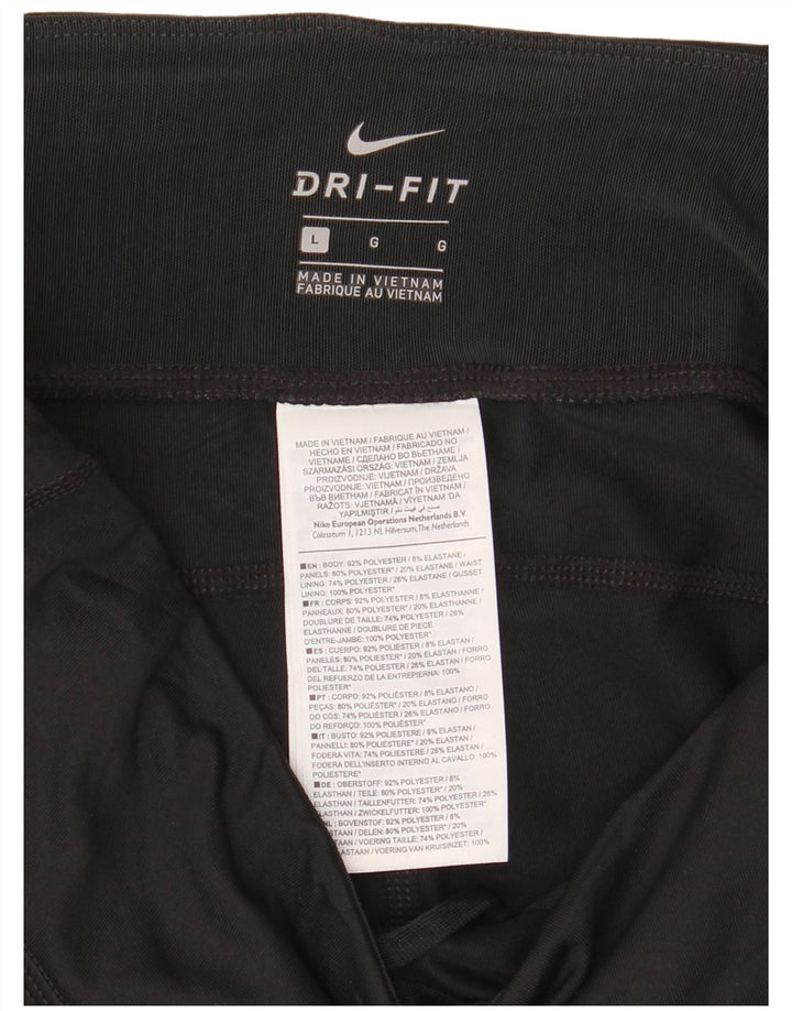 Nike Dame Dri Fit Leggings UK 14 Large Black Polyester