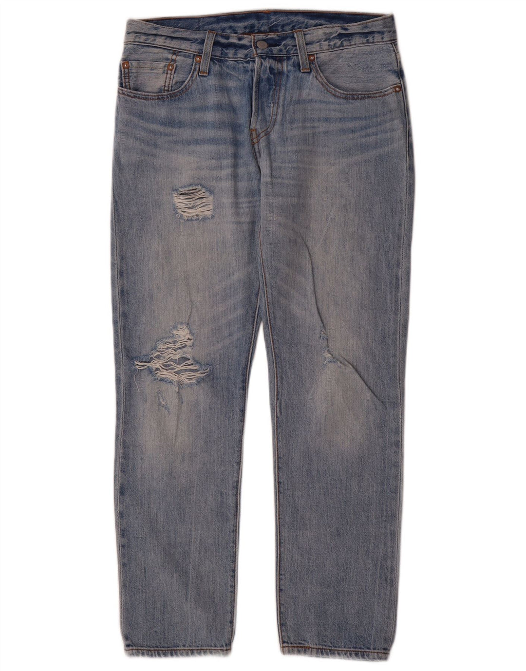 Levi's Dame 501 CT Distressed Straight Jeans W26 L29 Blå