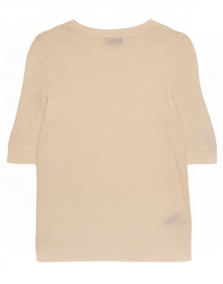 Marks & Spencer Dame Boat Neck Jumper Sweater UK 8 Small Off White