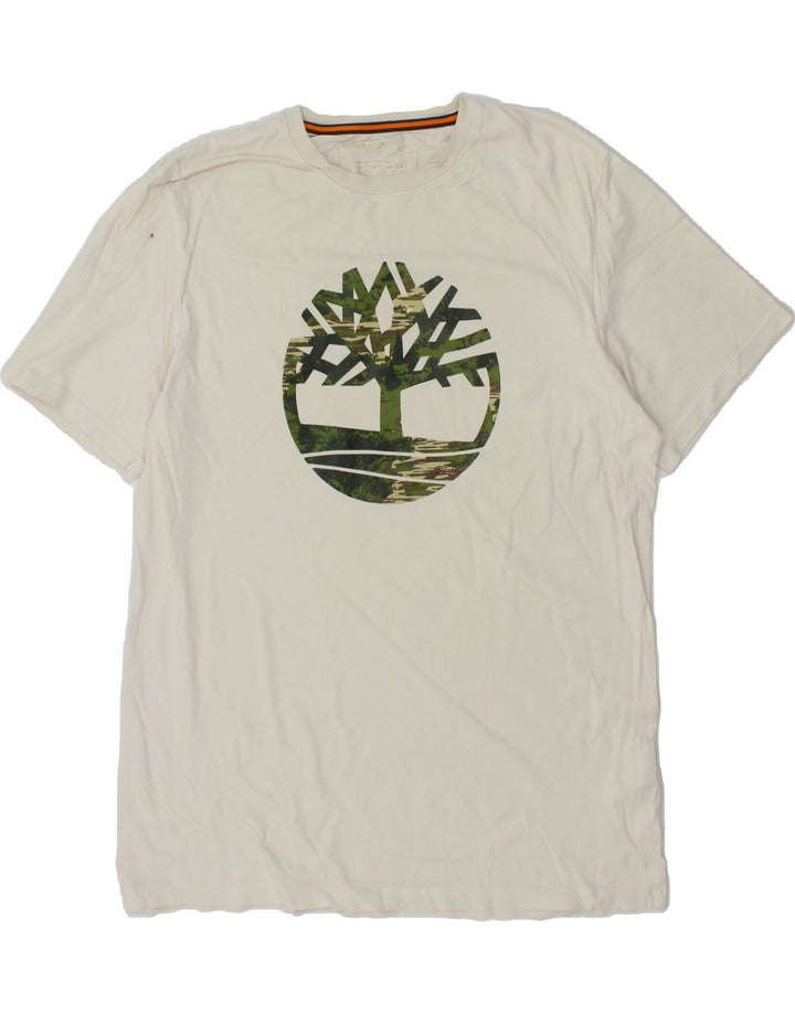 TIMBERLAND Herre Grafisk T-Shirt Top Stor Hvid