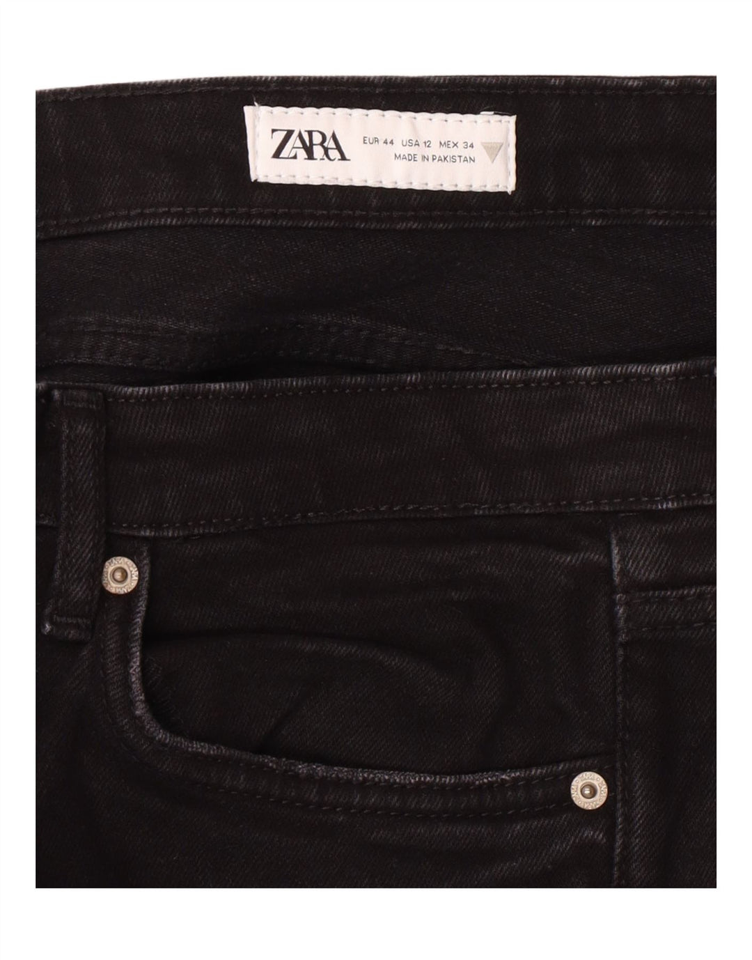 ZARA Womens Cropped Jeans EU 44 XL W34 L25 Black Vintage Zara and Second-Hand Zara from Messina Hembry 