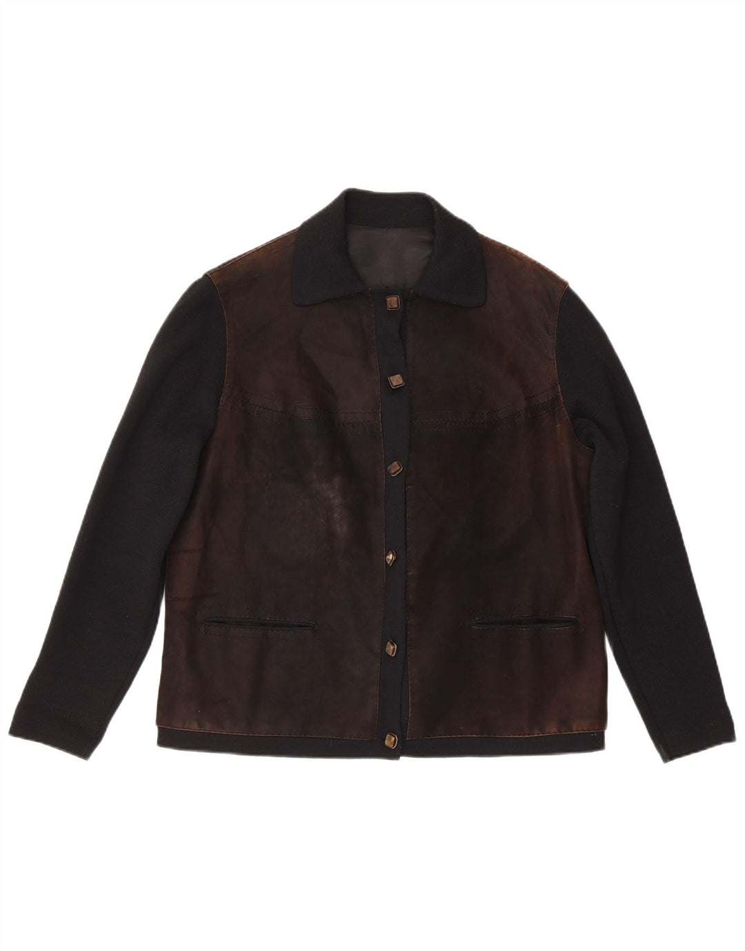 Vintage Regular Fit bomberjakke til kvinder IT 48 Medium Brown Colourblock