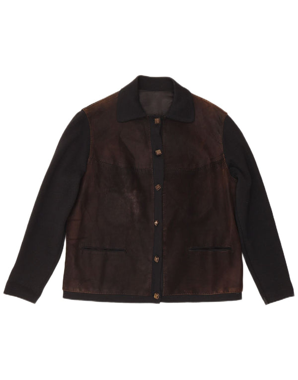 Vintage Regular Fit bomberjakke til kvinder IT 48 Medium Brown Colourblock