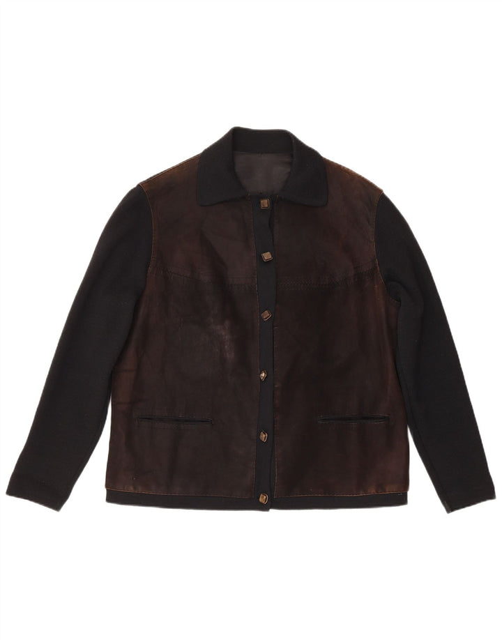 Vintage Regular Fit bomberjakke til kvinder IT 48 Medium Brown Colourblock