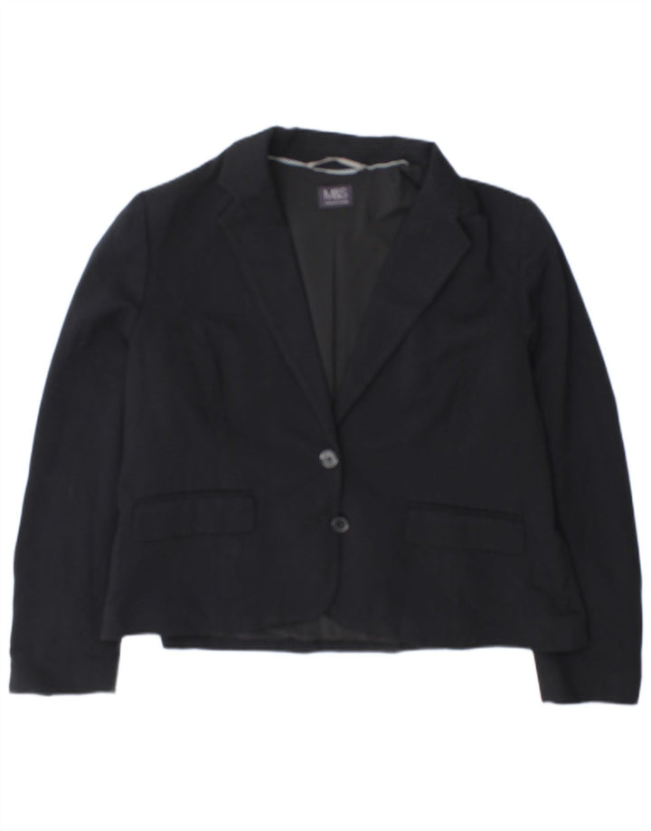 Marks & Spencer Dame 2-knaps blazerjakke UK 18 XL marineblå polyester