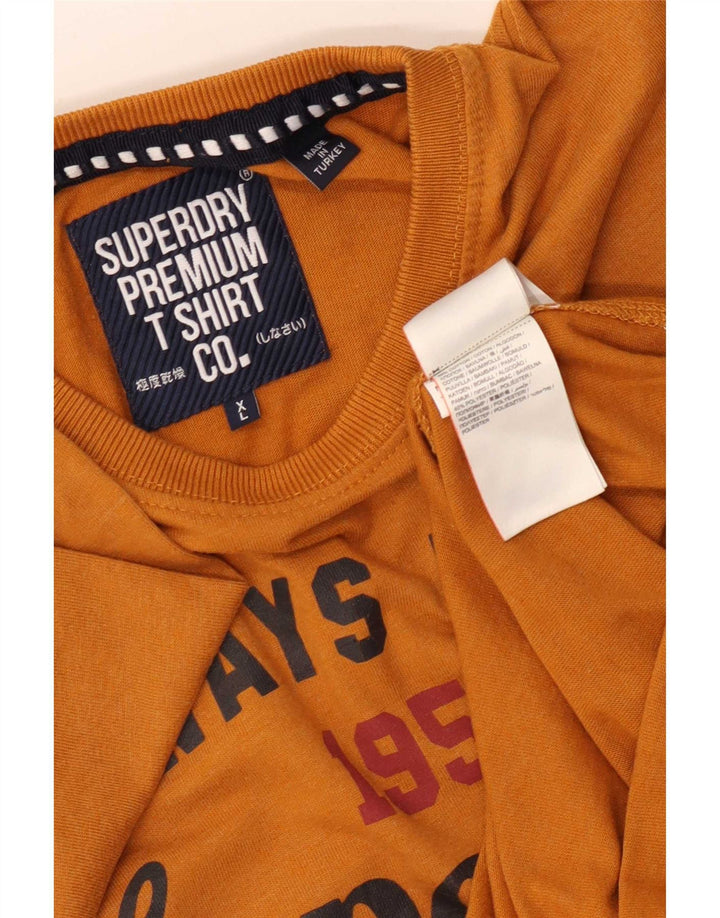 Superdry Grafisk T-shirt top til mænd XL brun bomuld