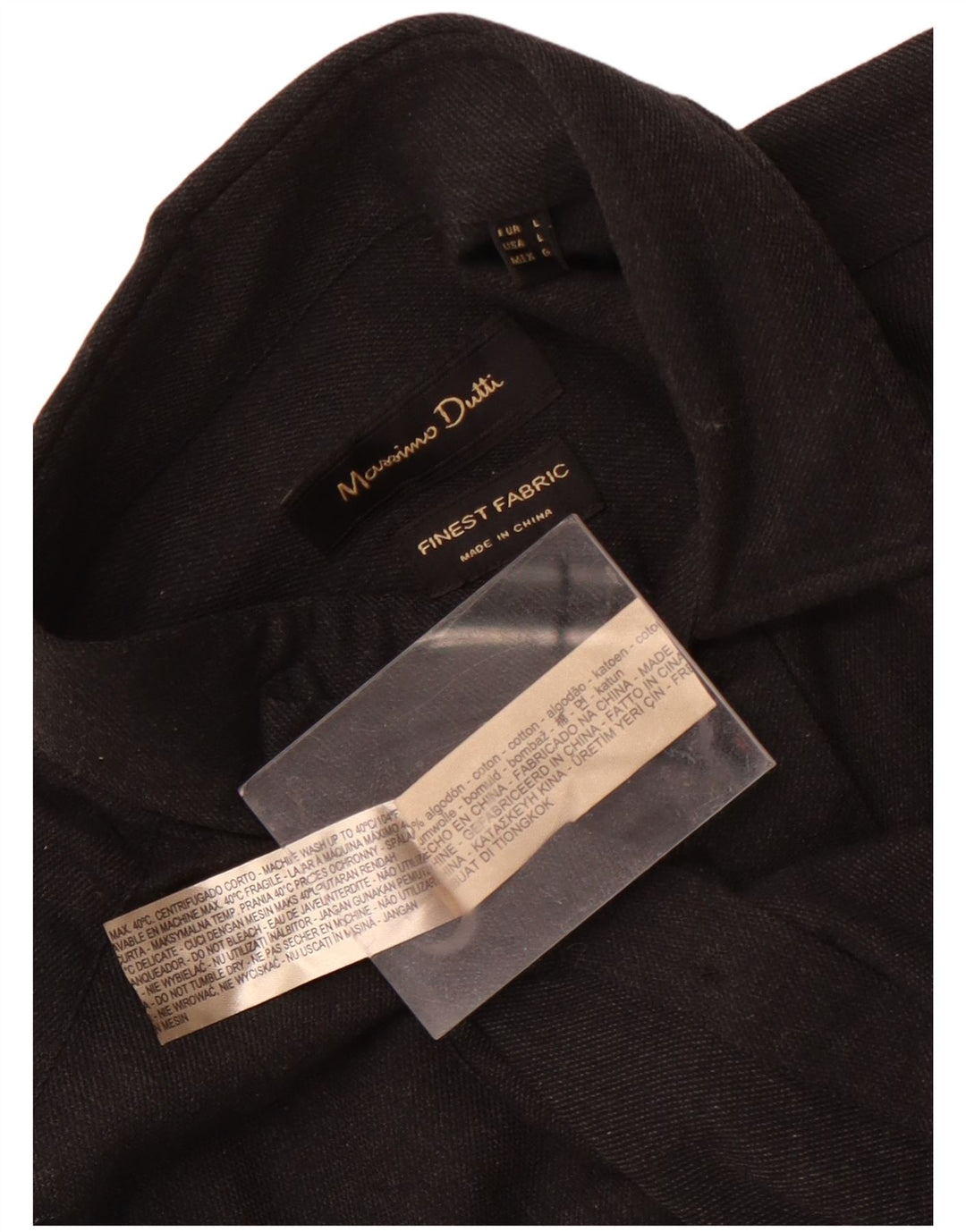 Massimo Dutti Herreskjorte Stor Sort Bomuld