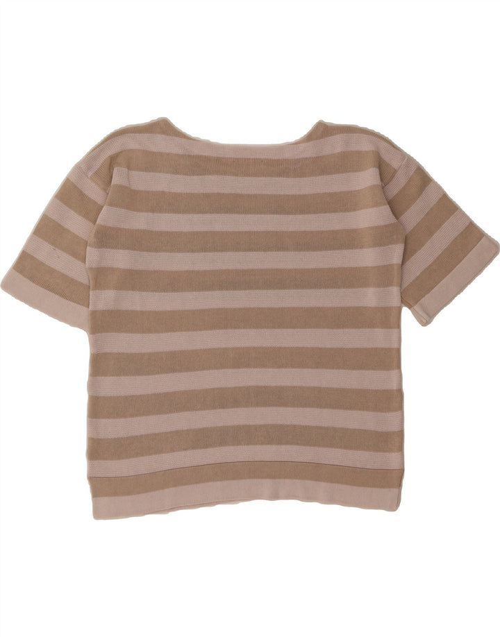 LACOSTE Womens Oversized Boat Neck Jumper Sweater Size 42 Large Beige Vintage Lacoste and Second-Hand Lacoste from Messina Hembry 
