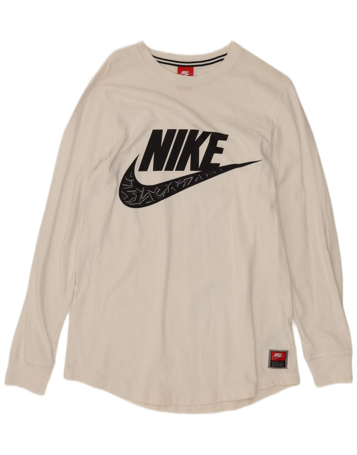 Nike Herre grafisk top Langærmet mellemhvid bomuld