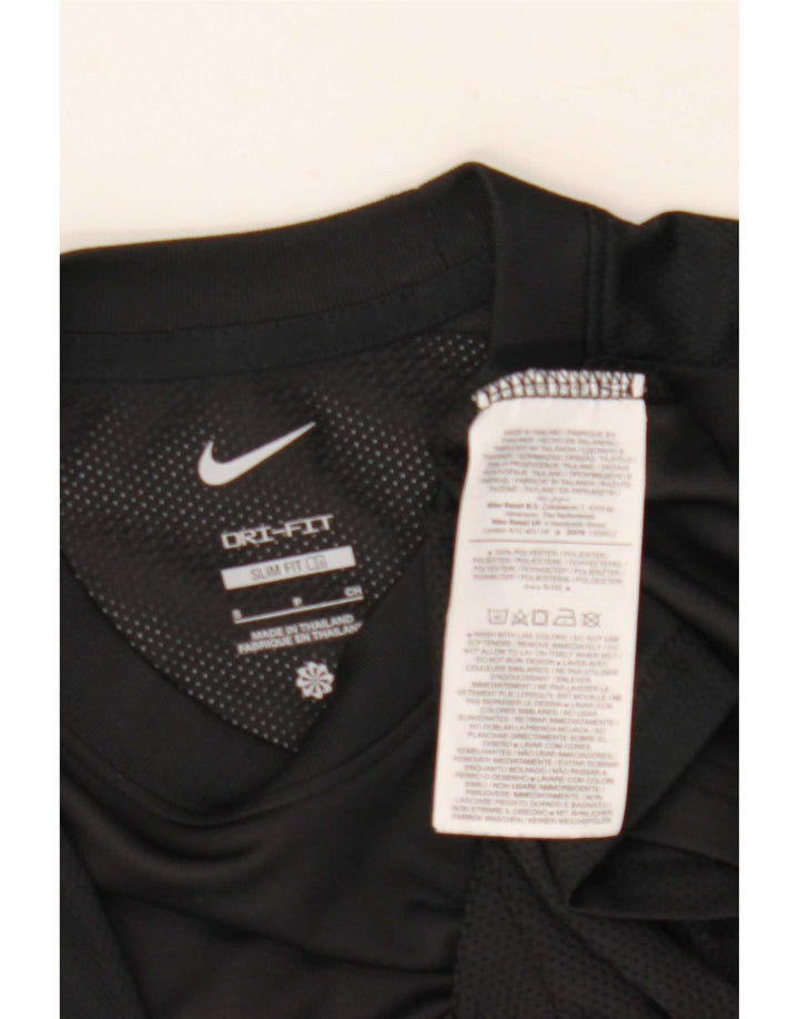 Nike Herre Dri Fit Slim T-Shirt Top Lille Sort Polyester
