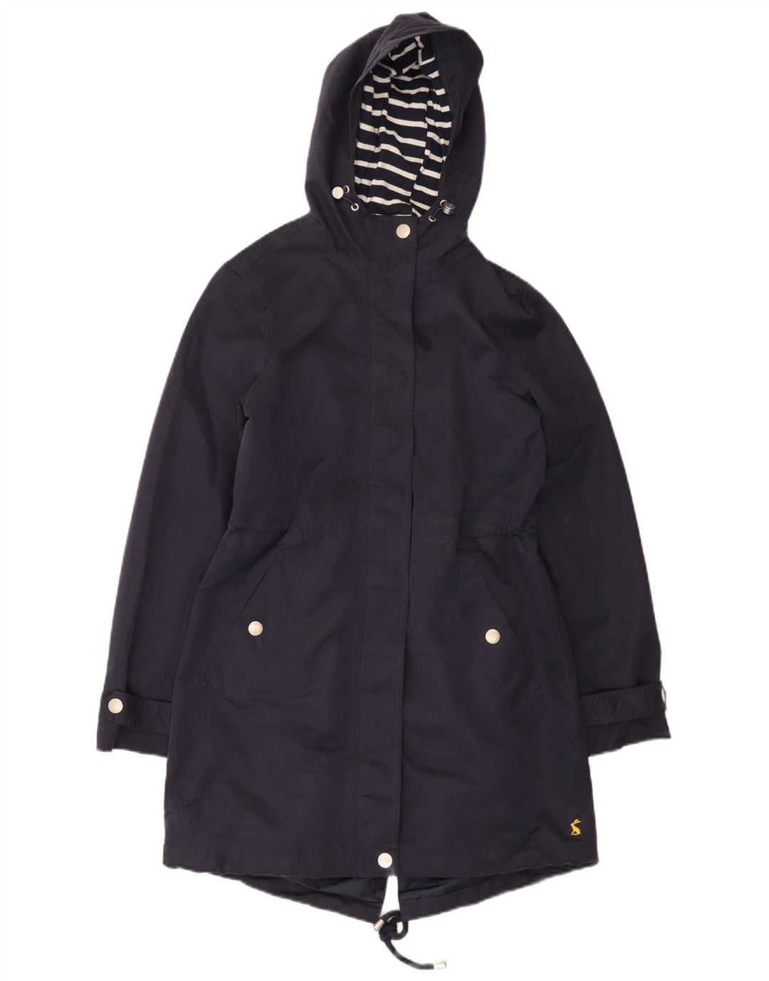 Joules Regnfrakke med hætte til kvinder UK 8 Small Navy Blue Polyester