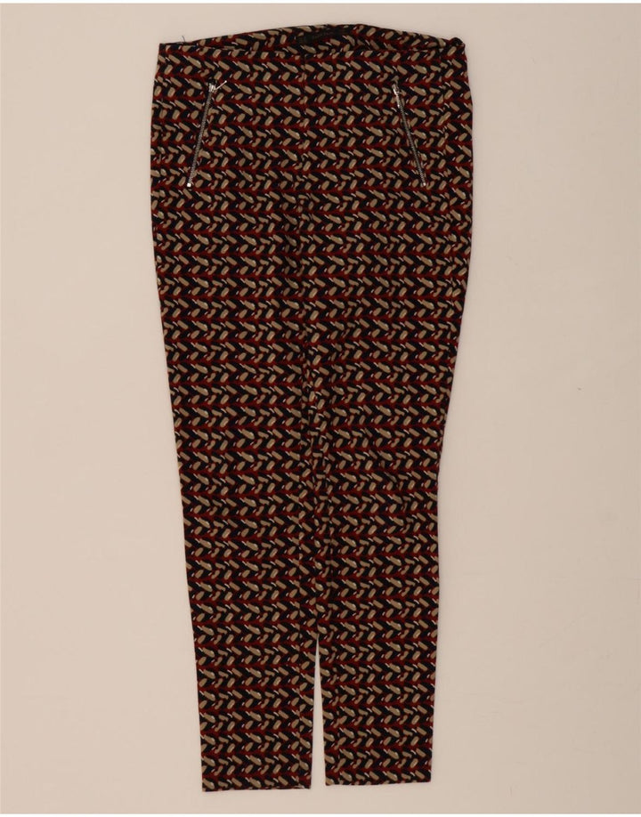 ZARA Womens Abstract Pattern Slim Casual Trousers UK 14 Medium W28 L29 Red Vintage Zara and Second-Hand Zara from Messina Hembry 