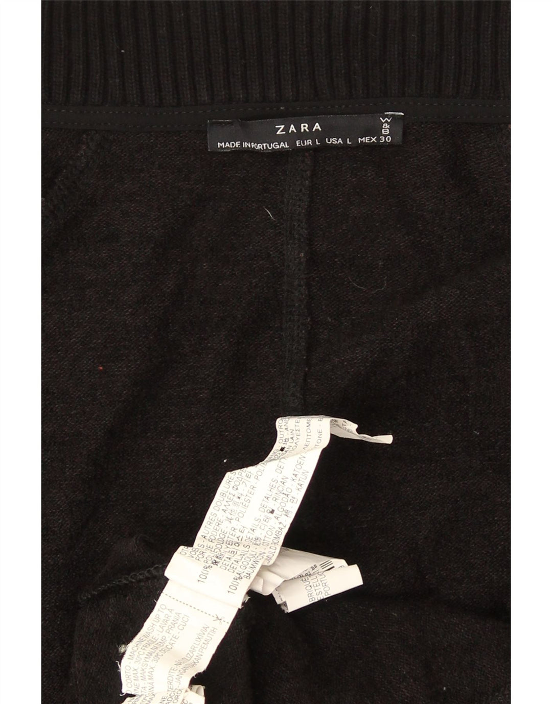 Zara Womens Oversized Longline Cardigan Sweater UK 16 Large Black Polyester