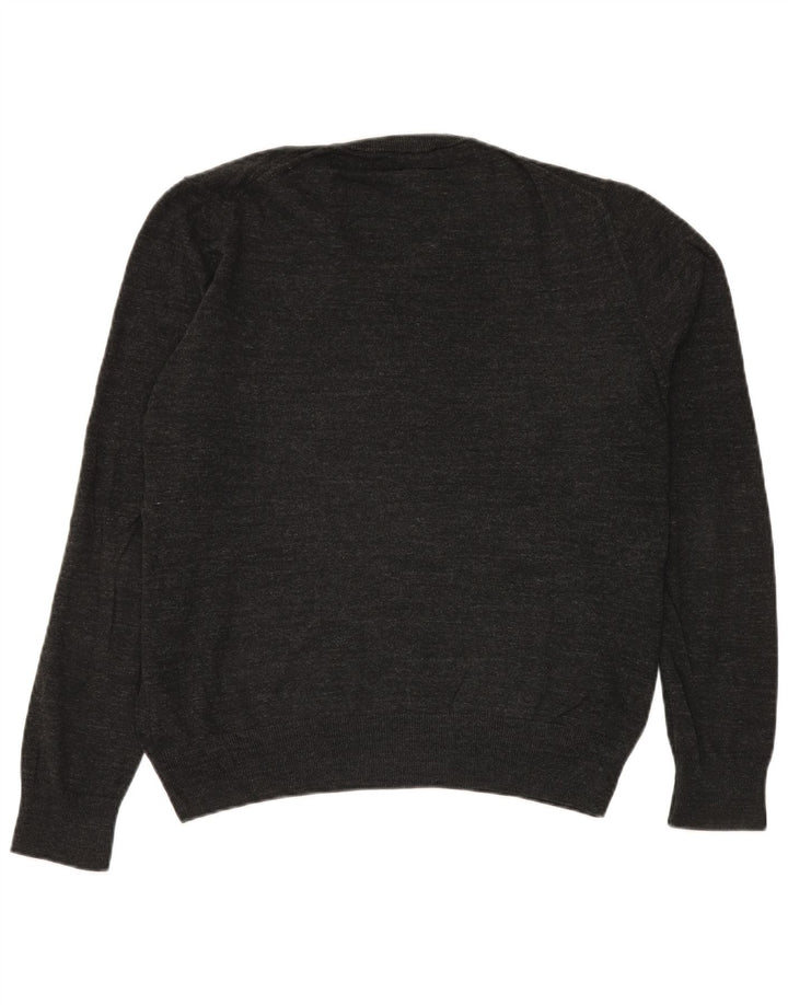Marks & Spencer Herre V-hals sweater Medium Grey Flecked Bomuld