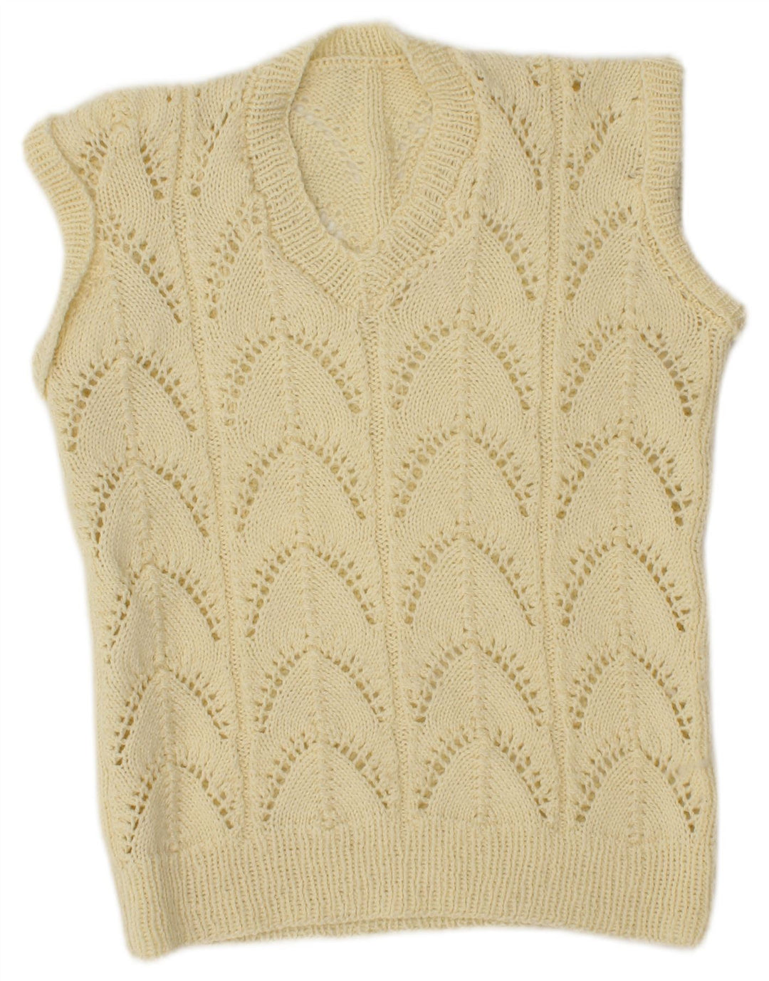 VINTAGE Womens Vest Tank Top UK 14 Medium Yellow