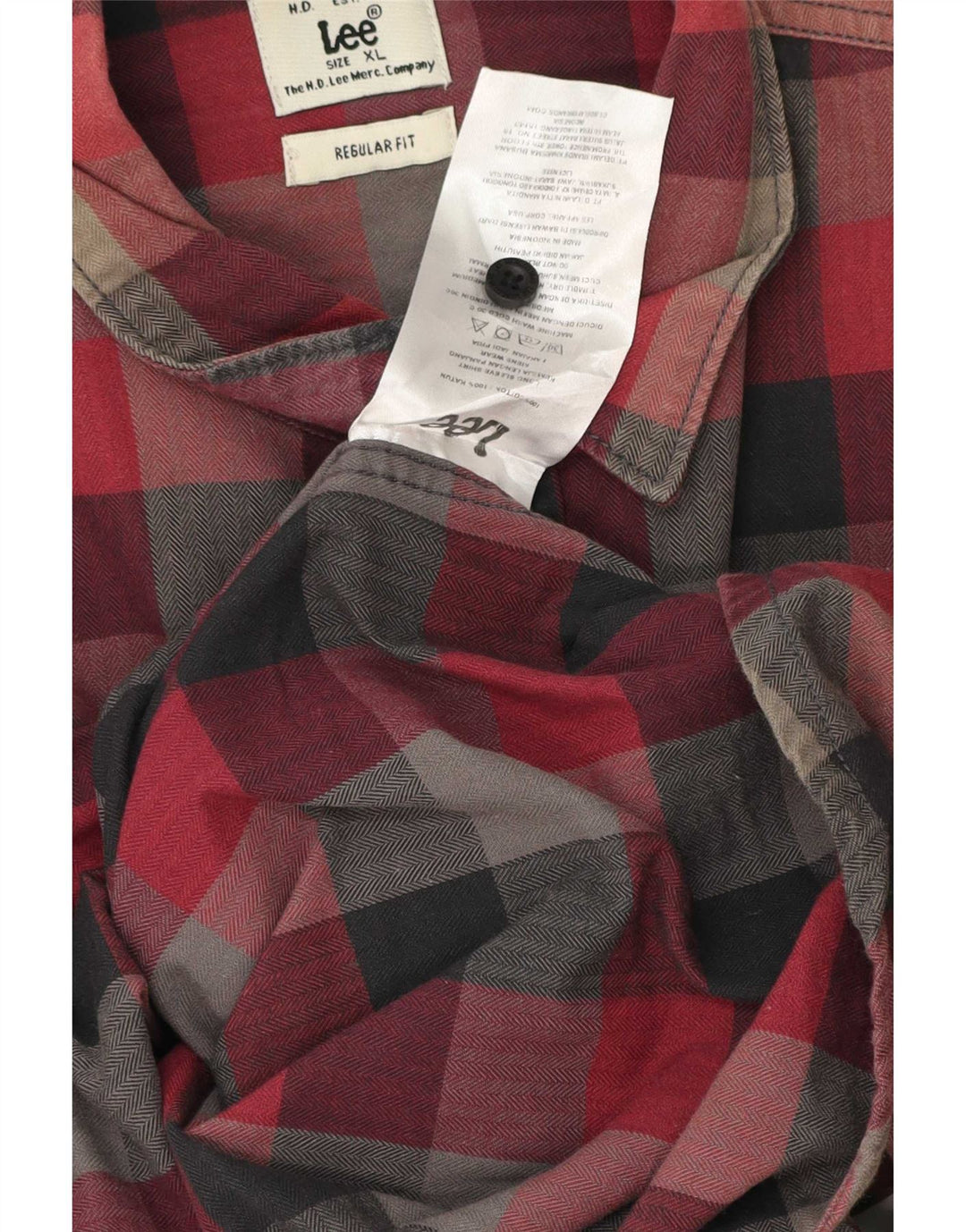 Lee Herre Regular Fit Flanellskjorte XL Flerfarvet ternet bomuld