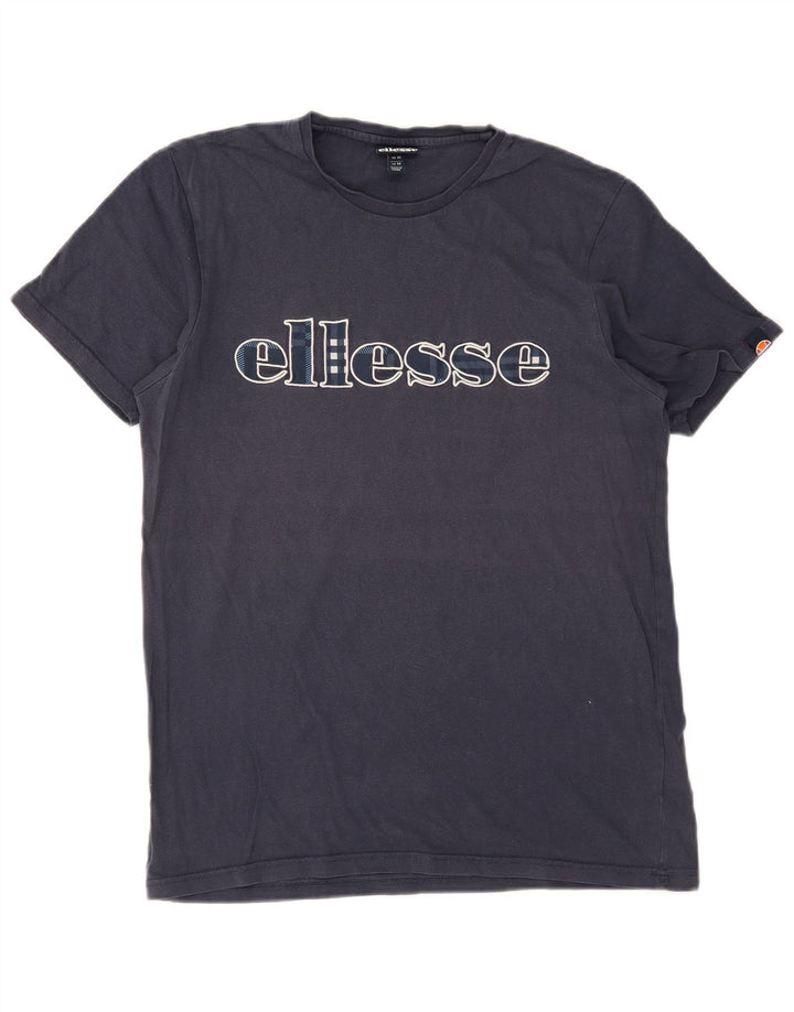 Ellesse Herre Grafisk T-Shirt Top Medium Marineblå Bomuld