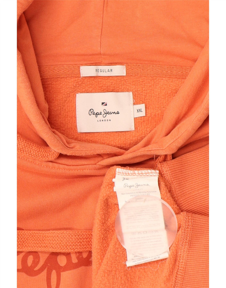 PEPE JEANS Grafisk hættetrøje til mænd 2XL Orange Bomuld