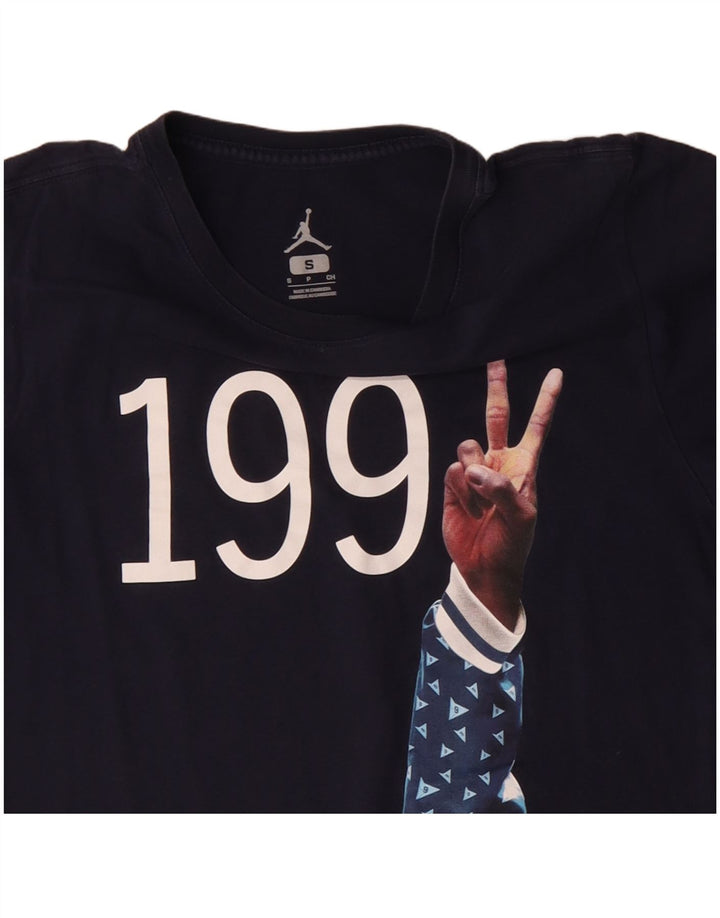 JORDAN Grafisk T-shirt til mænd, lille marineblå bomuld